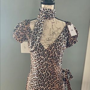 LPA leopard print wrap dress